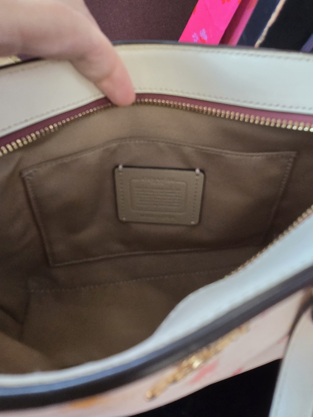 Coach Cream Star-Print Leather Satchel - Picture 3 of 4